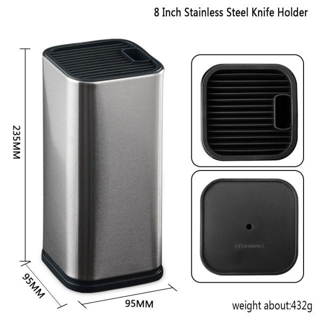 Steel Cooking Knife Set Sliver Non-slip Handle