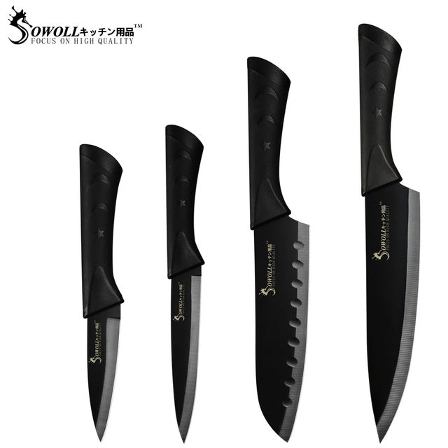 Kitchen Knives 6 Piece Set Sharp Black Blade