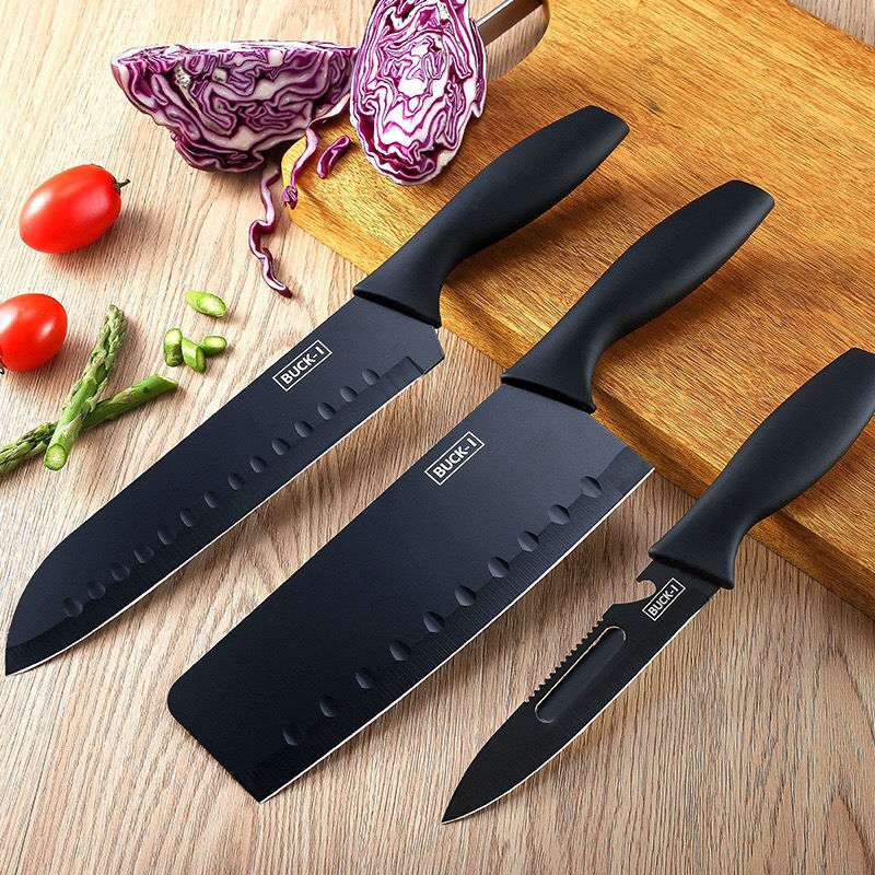 Matte Black Titanium Plated Knife